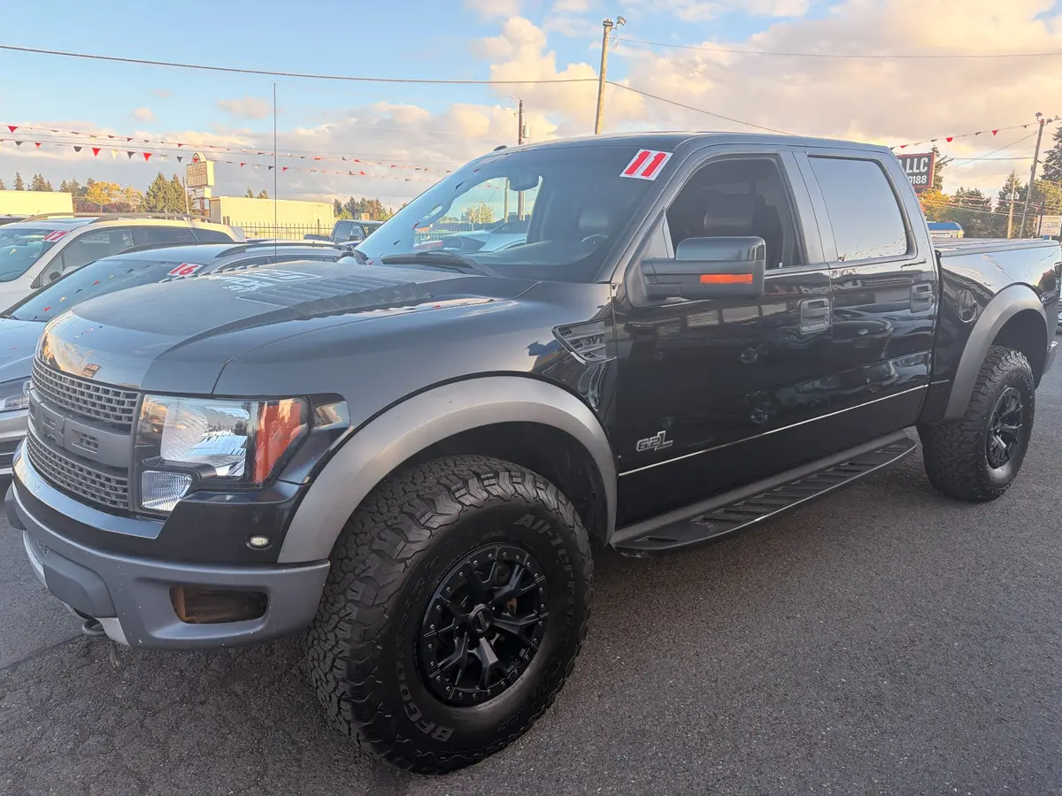 2011 Ford F-150 SVT Raptor at the dealership for a pre-purchase inspection.